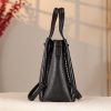 Black Real Cow Leather Handbag With Shoulder Strap , Zippered Bag With Chain 12 Black Real Cow Leather Handbag With Shoulder Strap , Zippered Bag With Chain