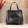 Black Real Cow Leather Handbag With Shoulder Strap , Zippered Bag With Chain 16 Black Real Cow Leather Handbag With Shoulder Strap , Zippered Bag With Chain