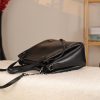 Black Real Cow Leather Handbag With Shoulder Strap , Zippered Bag With Chain 17 Black Real Cow Leather Handbag With Shoulder Strap , Zippered Bag With Chain