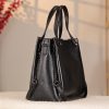 Black Real Cow Leather Handbag With Shoulder Strap , Zippered Bag With Chain 4 Black Real Cow Leather Handbag With Shoulder Strap , Zippered Bag With Chain