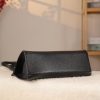 Black Real Cow Leather Shoulder Bag With Magnetic Closure