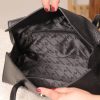 Black Real Cow Leather Shoulder Bag With Magnetic Closure