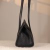 Black Real Cow Leather Shoulder Bag With Magnetic Closure