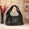 Black Real Leather and Multi-Compartment Handbag With Shoulder Strap 5 Black Real Leather and Multi-Compartment Handbag With Shoulder Strap