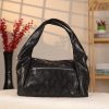 Black Real Leather and Multi-Compartment Handbag With Shoulder Strap 6 Black Real Leather and Multi-Compartment Handbag With Shoulder Strap