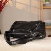 Black Real Leather and Multi-Compartment Handbag With Shoulder Strap 8 Black Real Leather and Multi-Compartment Handbag With Shoulder Strap