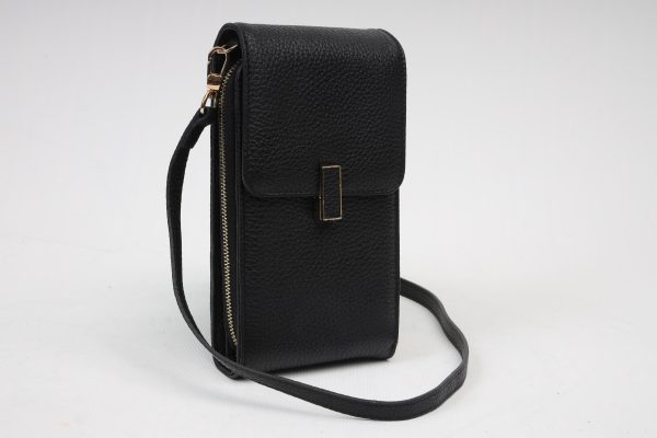Black Real Leather Crossbody Bag and Wallet , Turkish Handmade Bag for Women 1 Black Real Leather Crossbody Bag and Wallet , Turkish Handmade Bag for Women