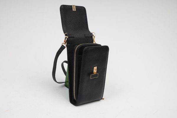 Black Real Leather Crossbody Bag and Wallet , Turkish Handmade Bag for Women 3 Black Real Leather Crossbody Bag and Wallet , Turkish Handmade Bag for Women