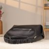 Black Real Leather Handbag With Adjustable Strap , Zippered 14 Black Real Leather Handbag With Adjustable Strap , Zippered