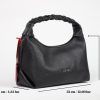 Black Real Leather Handbag With Adjustable Strap , Zippered 17 Black Real Leather Handbag With Adjustable Strap , Zippered