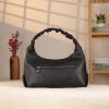 Black Real Leather Handbag With Adjustable Strap , Zippered 9 Black Real Leather Handbag With Adjustable Strap , Zippered