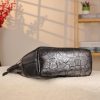 Black/Silvery Real Leather Shoulder Bag/Tote With Make-Up and Shoulder Strap , Handmade 7 Black/Silvery Real Leather Shoulder Bag/Tote With Make-Up and Shoulder Strap , Handmade