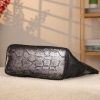 Black/Silvery Real Leather Shoulder Bag/Tote With Make-Up and Shoulder Strap , Handmade 9 Black/Silvery Real Leather Shoulder Bag/Tote With Make-Up and Shoulder Strap , Handmade
