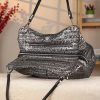 Black Silvery , Versatile Real Leather Handbag , Zippered 11 Black Silvery , Versatile Real Leather Handbag , Zippered