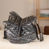 Black Silvery , Versatile Real Leather Handbag , Zippered 12 Black Silvery , Versatile Real Leather Handbag , Zippered