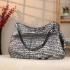 Black Silvery , Versatile Real Leather Handbag , Zippered 4 Black Silvery , Versatile Real Leather Handbag , Zippered