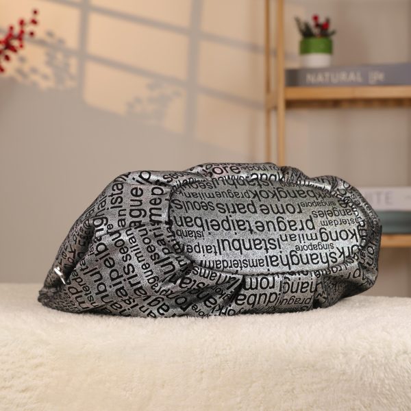 Black Silvery , Versatile Real Leather Handbag , Zippered 9 Black Silvery , Versatile Real Leather Handbag , Zippered