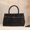 Black Suede Leather HandBag With Adjustable Shoulder Strap , Everyday Bag 1 Black Suede Leather HandBag With Adjustable Shoulder Strap , Everyday Bag