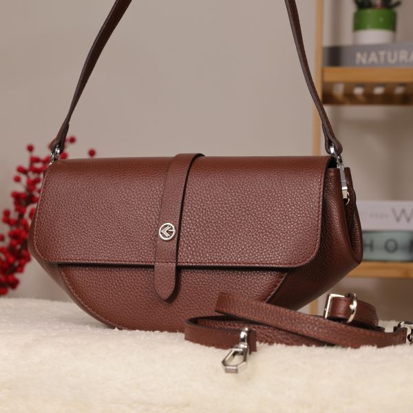 Brown Genuine Leather Shoulder Bag / Handbag With Strap 13 Brown Genuine Leather Shoulder Bag / Handbag With Strap