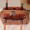 Brown Leather Shoulder Bag / Handbag and Multi-Compartment 12 Brown Leather Shoulder Bag / Handbag and Multi-Compartment