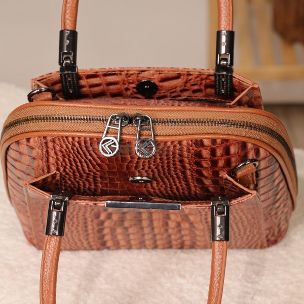 Brown Leather Shoulder Bag / Handbag and Multi-Compartment 12 Brown Leather Shoulder Bag / Handbag and Multi-Compartment