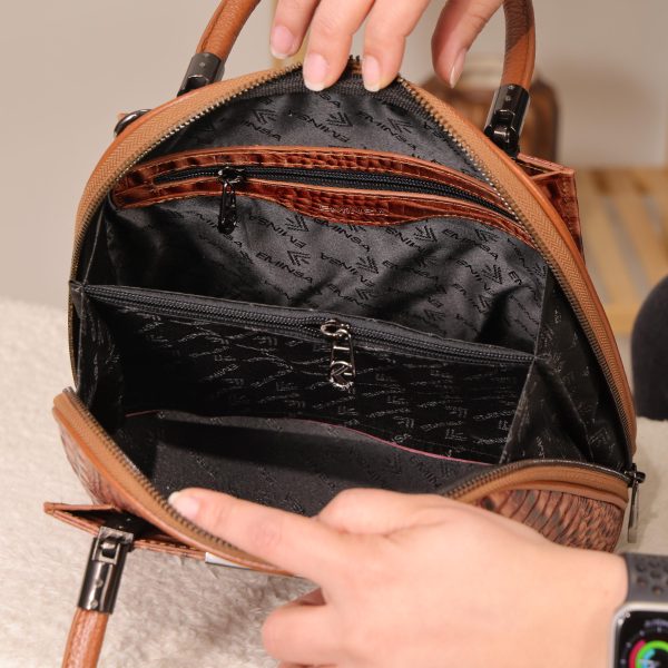 Brown Leather Shoulder Bag / Handbag and Multi-Compartment 13 Brown Leather Shoulder Bag / Handbag and Multi-Compartment