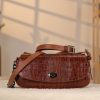 Brown Leather Shoulder Bag-Handbag With Strap, Magnetic Closure and Zippered 2 Brown Leather Shoulder Bag-Handbag With Strap, Magnetic Closure and Zippered