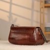 Brown Leather Shoulder Bag-Handbag With Strap, Magnetic Closure and Zippered 8 Brown Leather Shoulder Bag-Handbag With Strap, Magnetic Closure and Zippered