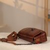 Brown Leather Shoulder Bag-Handbag With Strap, Magnetic Closure and Zippered 9 Brown Leather Shoulder Bag-Handbag With Strap, Magnetic Closure and Zippered