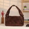 Brown Real Suede Handbag with Shoulder Strap / Everyday Bag 1 Brown Real Suede Handbag with Shoulder Strap / Everyday Bag