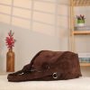 Brown Real Suede Handbag with Shoulder Strap / Everyday Bag 10 Brown Real Suede Handbag with Shoulder Strap / Everyday Bag