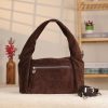 Brown Real Suede Handbag with Shoulder Strap / Everyday Bag 4 Brown Real Suede Handbag with Shoulder Strap / Everyday Bag