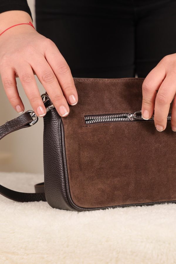 Brown Suede Crossbody Bag , Mini Handbag 10 Brown Suede Crossbody Bag , Mini Handbag