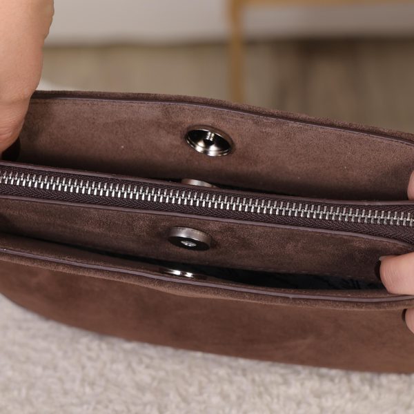 Brown Suede Crossbody Bag , Mini Handbag 12 Brown Suede Crossbody Bag , Mini Handbag