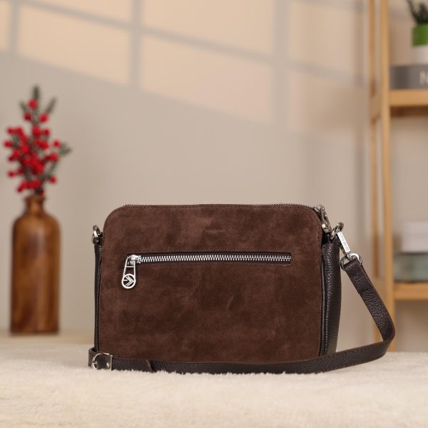 Brown Suede Crossbody Bag , Mini Handbag 2 Brown Suede Crossbody Bag , Mini Handbag