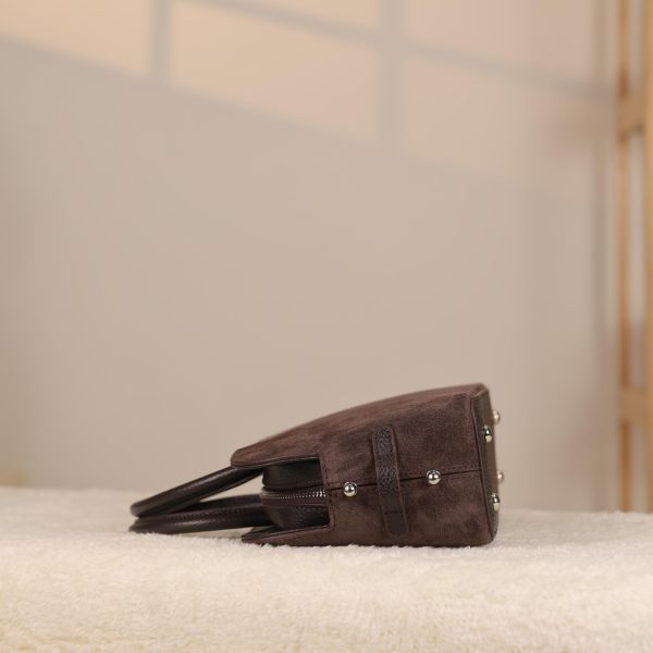 Brown Suede Handbag , With Shoulder Strap , Everyday Bag , All Season