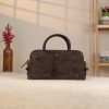 Brown Suede Handbag , With Shoulder Strap , Everyday Bag , All Season