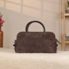 Brown Suede Handbag , With Shoulder Strap , Everyday Bag , All Season