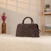 Brown Suede Handbag , With Shoulder Strap , Everyday Bag , All Season