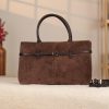 Brown Suede Leather HandBag With Adjustable Shoulder Strap , Everyday Bag 1 Brown Suede Leather HandBag With Adjustable Shoulder Strap , Everyday Bag