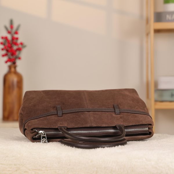 Brown Suede Leather HandBag With Adjustable Shoulder Strap , Everyday Bag 12 Brown Suede Leather HandBag With Adjustable Shoulder Strap , Everyday Bag