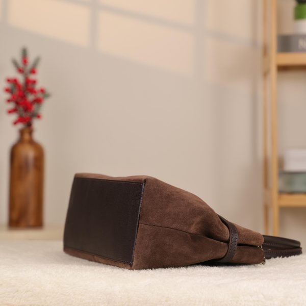 Brown Suede Leather HandBag With Adjustable Shoulder Strap , Everyday Bag 13 Brown Suede Leather HandBag With Adjustable Shoulder Strap , Everyday Bag