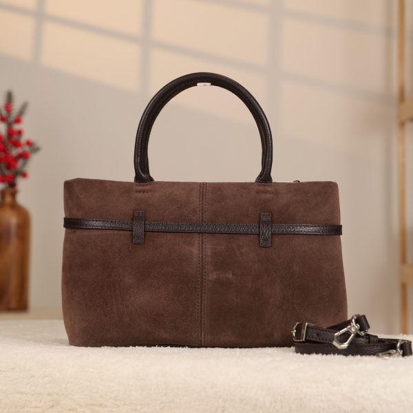 Brown Suede Leather HandBag With Adjustable Shoulder Strap , Everyday Bag 5 Brown Suede Leather HandBag With Adjustable Shoulder Strap , Everyday Bag