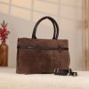 Brown Suede Leather HandBag With Adjustable Shoulder Strap , Everyday Bag 7 Brown Suede Leather HandBag With Adjustable Shoulder Strap , Everyday Bag