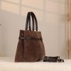 Brown Suede Leather HandBag With Adjustable Shoulder Strap , Everyday Bag 9 Brown Suede Leather HandBag With Adjustable Shoulder Strap , Everyday Bag