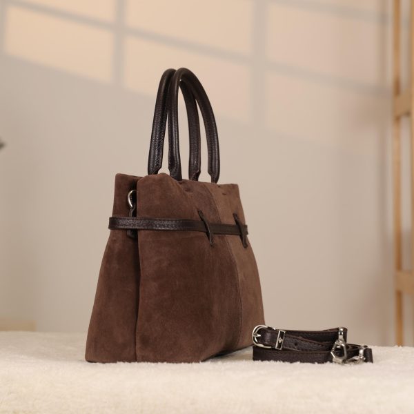 Brown Suede Leather HandBag With Adjustable Shoulder Strap , Everyday Bag 9 Brown Suede Leather HandBag With Adjustable Shoulder Strap , Everyday Bag