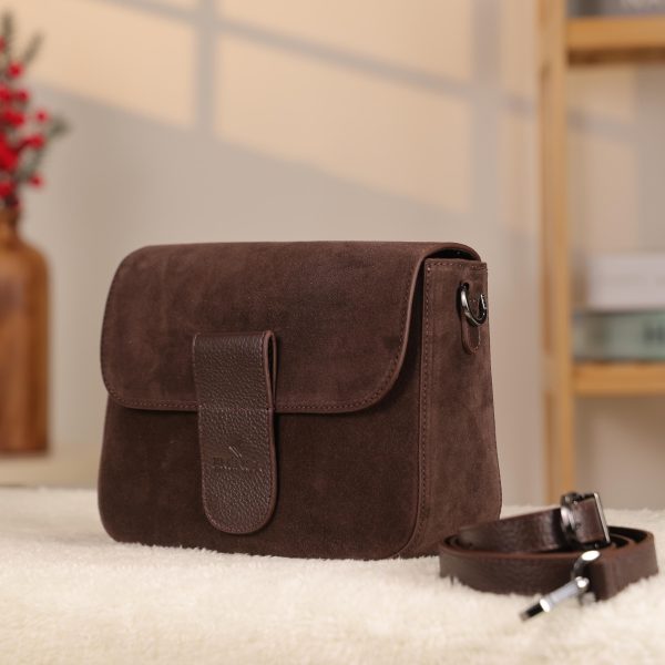 Brown Suede Leather Shoulder Bag - All Season and Everyday Bag - With Magnetic Closure and Zippered 11 Brown Suede Leather Shoulder Bag - All Season and Everyday Bag - With Magnetic Closure and Zippered
