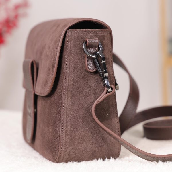 Brown Suede Leather Shoulder Bag - All Season and Everyday Bag - With Magnetic Closure and Zippered 15 Brown Suede Leather Shoulder Bag - All Season and Everyday Bag - With Magnetic Closure and Zippered
