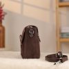 Brown Suede Leather Shoulder Bag - All Season and Everyday Bag - With Magnetic Closure and Zippered 4 Brown Suede Leather Shoulder Bag - All Season and Everyday Bag - With Magnetic Closure and Zippered