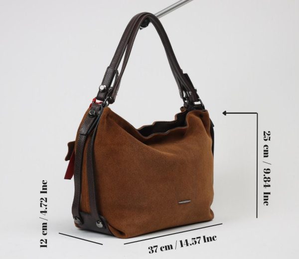 Brown Suede Real Leather Bag - 4011 Multi-Purpose , Hand-Made Bag 13 Brown Suede Real Leather Bag - 4011 Multi-Purpose , Hand-Made Bag